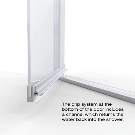 Basco Armon 66" High x 31-3/4" Wide Hinged Semi Frameless Shower Door with Clear Glass - Image 5