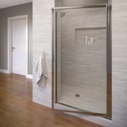 Basco Sopora 63-1/2" High x 29" Wide Hinged Framed Shower Door with Clear Glass