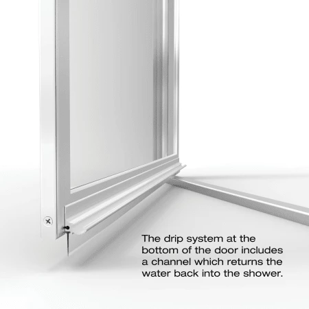 Basco Sopora 63-1/2" High x 34-7/8" Wide Hinged Framed Shower Door with Clear Glass - Image 6