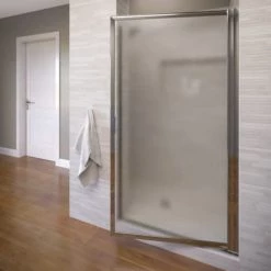 Basco Sopora 67" High x 32-7/8" Wide Hinged Framed Shower Door with Obscured Glass