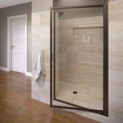 Basco Sopora 67" High x 32-7/8" Wide Hinged Framed Shower Door with AquaGlideXP Clear Glass
