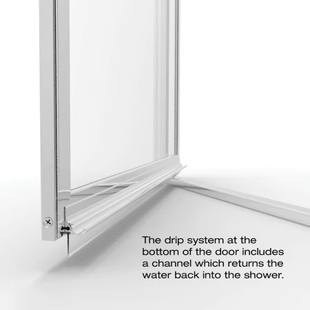Basco Sopora 70-1/2" High x 36" Wide Hinged Framed Shower Door with Clear Glass - Image 3