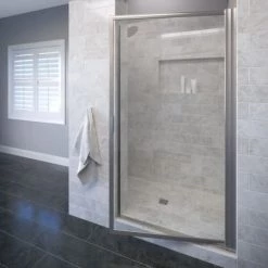 Basco Sopora 70-1/2" High x 29-1/2" Wide Hinged Framed Shower Door with Clear Glass