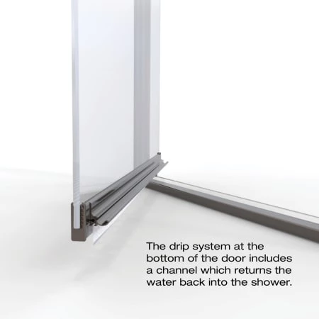 Basco Armon 66" High x 28-1/8" Wide Hinged Semi Frameless Shower Door with Obscured Glass - Image 6