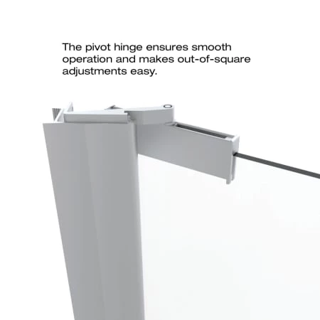 Basco Armon 66" High x 28-1/8" Wide Hinged Semi Frameless Shower Door with Obscured Glass - Image 4