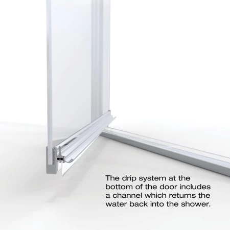 Basco Armon 66" High x 34-1/4" Wide Hinged Semi Frameless Shower Door with AquaGlideXP Clear Glass - Image 5