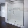Basco Celesta 76" High x 46" Wide Pivot Frameless Shower Door with Clear Glass