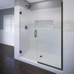Basco Celesta 72" High x 47" Wide Pivot Frameless Shower Door with AquaGlideXP Clear Glass