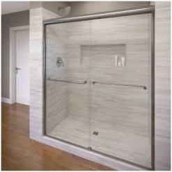 Basco Celesta 71-1/4" High x 60" Wide Bypass Framed Shower Door with AquaGlideXP Clear Glass
