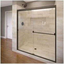 Basco Classic 65-1/2" High x 44" Wide Bypass Framed Shower Door with Clear Glass