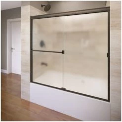 Basco Classic 56" High x 56" Wide Bypass Framed Tub Door with Obscured Glass