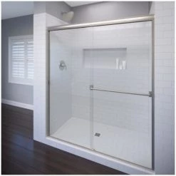 Basco Classic 70" High x 60" Wide Bypass Framed Shower Door with Clear Glass