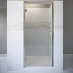 Basco Coppia 76" High x 25-9/16" Wide Hinged Frameless Shower Door with AutoGlideXP Clear Glass