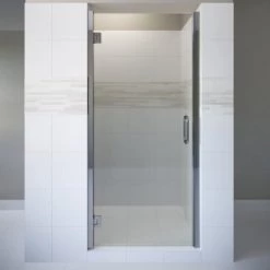 Basco Coppia 72" High x 34-9/16" Wide Hinged Frameless Shower Door with AutoGlideXP Clear Glass