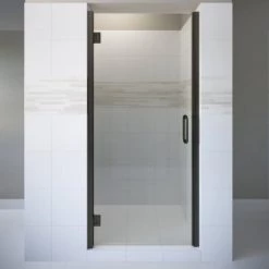 Basco Coppia 72" High x 35-9/16" Wide Hinged Frameless Shower Door with Clear Glass