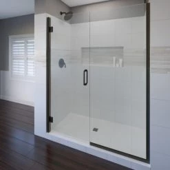 Basco Coppia 72" High x 60-9/16" Wide Hinged Frameless Shower Door with AutoGlideXP Clear Glass