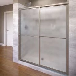Basco Deluxe 71-1/2" High x 47" Wide Bypass Framed Shower Door with Frosted Glass