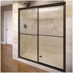 Basco Deluxe 71-1/2" High x 47" Wide Bypass Framed Shower Door with Clear Glass