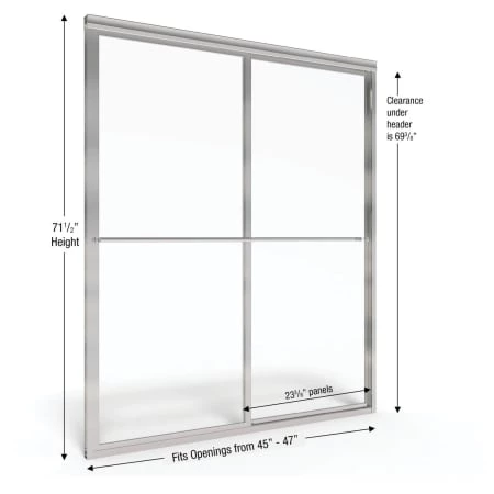 Basco Deluxe 71-1/2" High x 47" Wide Bypass Framed Shower Door with Clear Glass - Image 5