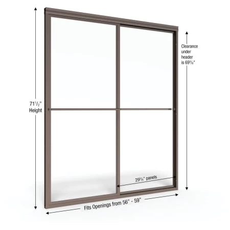 Basco Deluxe 71-1/2" High x 59" Wide Bypass Framed Shower Door with Frosted Glass - Image 6
