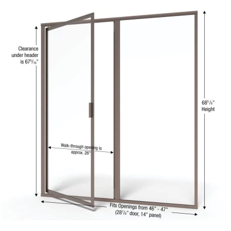 Basco Deluxe 68-5/8" High x 47" Wide Pivot Framed Shower Door with Clear Glass - Image 3
