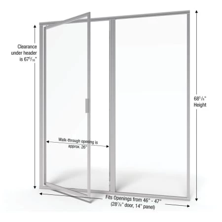 Basco Deluxe 68-5/8" High x 47" Wide Pivot Framed Shower Door with Clear Glass - Image 4