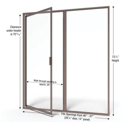 Basco Deluxe 72-1/8" High x 47" Wide Pivot Framed Shower Door with AquaGlideXP Clear Glass - Image 3