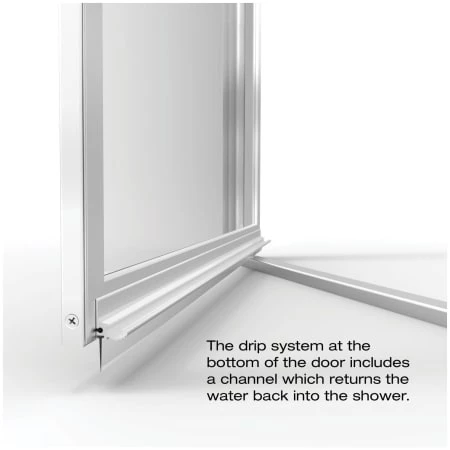 Basco Deluxe 72-1/8" High x 47" Wide Pivot Framed Shower Door with AquaGlideXP Clear Glass - Image 5