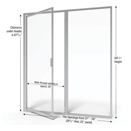 Basco Deluxe 68-5/8" High x 58" Wide Pivot Framed Shower Door with Clear Glass - Image 4