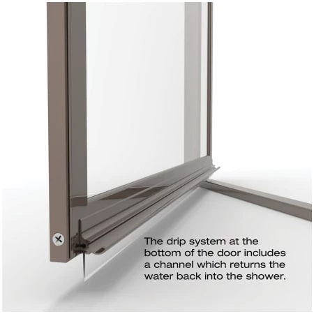 Basco Deluxe 68-5/8" High x 58" Wide Pivot Framed Shower Door with Clear Glass - Image 6