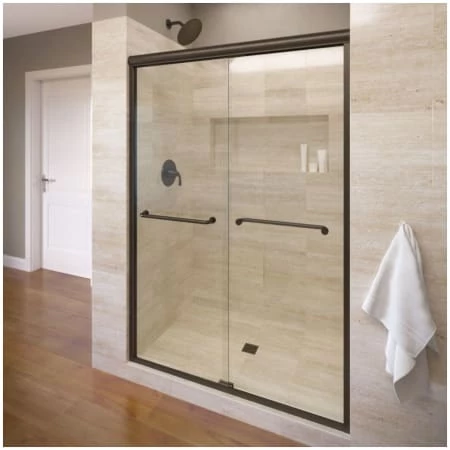 Basco Infinity 70" High x 58-1/2" Wide Bypass Semi Frameless Shower Door with Clear Glass