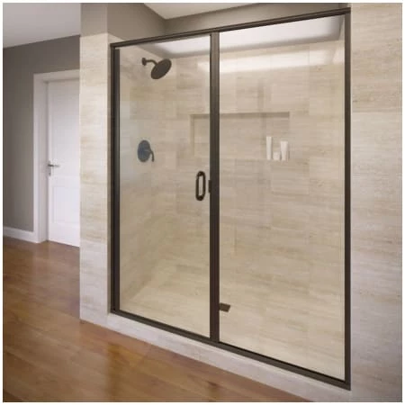 Basco Infinity 72-1/8" High x 47" Wide Hinged Framed Shower Door with AquaGlideXP Clear Glass