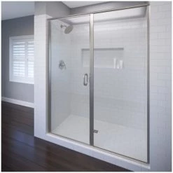 Basco Infinity 76-1/8" High x 47" Wide Hinged Framed Shower Door with AquaGlideXP Clear Glass