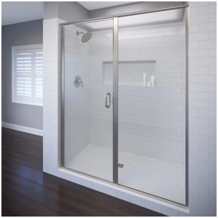 Basco Infinity 72-1/8" High x 58" Wide Hinged Framed Shower Door with Clear Glass