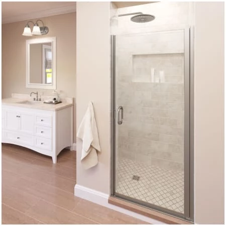 Basco Infinity 65-9/16" High x 33" Wide Hinged Framed Shower Door with AquaGlideXP Clear Glass
