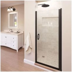 Basco Infinity 76" High x 33" Wide Hinged Framed Shower Door with Clear Glass