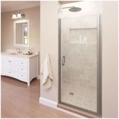 Basco Infinity 72" High x 34" Wide Hinged Framed Shower Door with AquaGlideXP Clear Glass