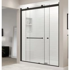 Basco Rotolo 70" High x 48" Wide Bypass Semi Frameless Shower Door with Clear Glass