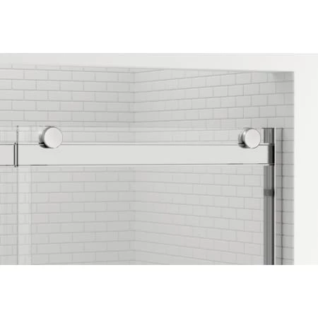 Basco Rotolo 70" High x 60" Wide Bypass Semi Frameless Shower Door with Clear Glass - Image 4