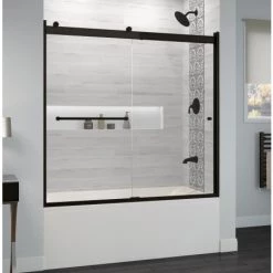 Basco Rotolo 57" High x 60" Wide Bypass Semi Frameless Tub Door with Clear Glass