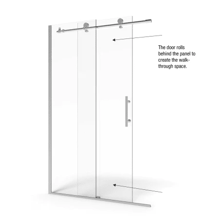Basco Vinesse 76" High x 47" Wide Single Sliding Frameless Shower Door with AquaGlideXP Clear Glass - Image 6