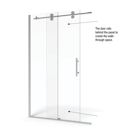 Basco Vinesse Lux 76" High x 59" Wide Single Sliding Frameless Shower Door with Clear Glass - Image 6